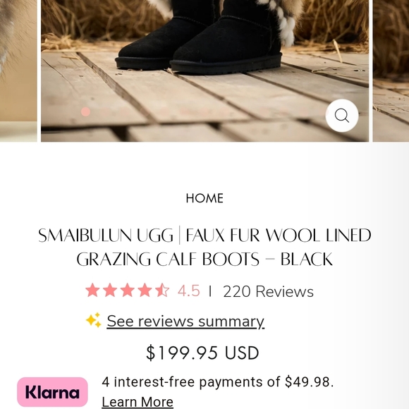 Smaibulun UGG Black and Brown Fur Boots - Picture 10 of 16